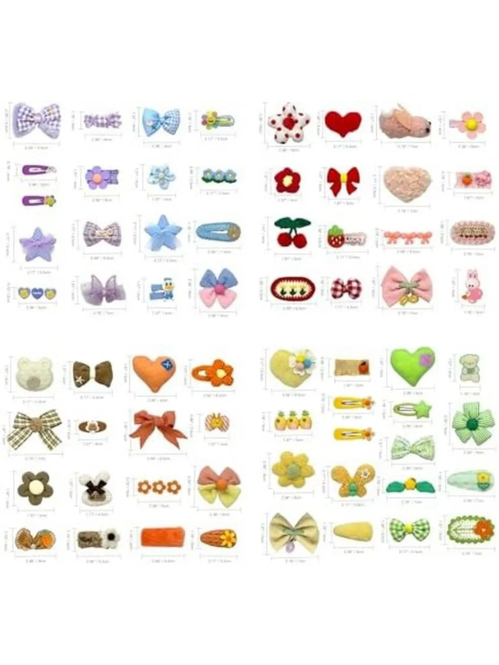 Cute Hair Clips Bundle - 68 Pcs No Slip Assorted Barrettes for Girls & Teens